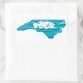 North Carolina Wave Vist Rechthoekige Sticker (Tas)