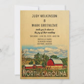 North Carolina Wedding Boerderij Barn Rustic Kaart (Voorkant)