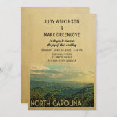North Carolina Wedding Invitation  Mountain Kaart (Voorkant / Achterkant)