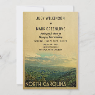 North Carolina Wedding Invitation Mountain Kaart