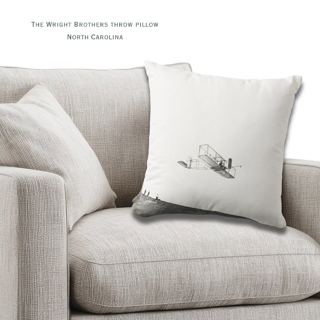 North Carolina Wright Brothers Worpkussen Kussen (Where history meets home decor. The Wright Brothers Throw PIllow, personalized)