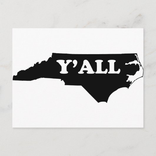 North Carolina Yall Briefkaart (Voorkant)
