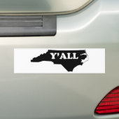 North Carolina Yall Bumpersticker (Op auto)