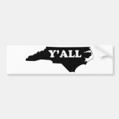 North Carolina Yall Bumpersticker (Voorkant)