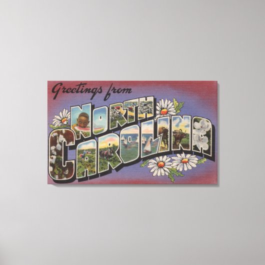 North CarolinaLarge Letter Scenes 4 Canvas Afdruk (Voorkant)