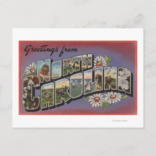 North CarolinaLarge Letter Scenes Briefkaart (Voorkant)