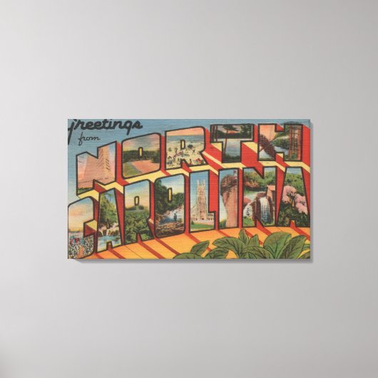 North CarolinaLarge Letter Scenes Canvas Afdruk (Voorkant)