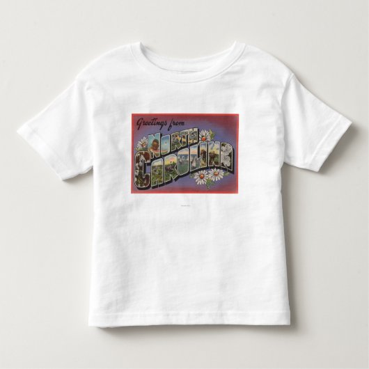 North CarolinaLarge Letter Scenes Kinder Shirts (Voorkant)