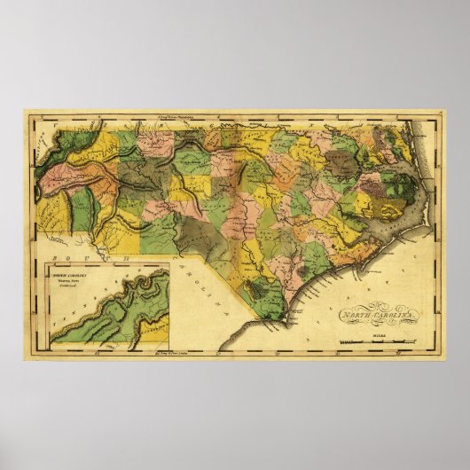 North CarolinaPanoramic Map Poster (Voorkant)