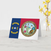 North Carolinian Flag & Seal, North Carolina Kaart (Gele Bloem)
