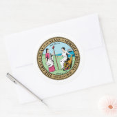North Carolinian Seal, North Carolina Ronde Sticker (Envelop)