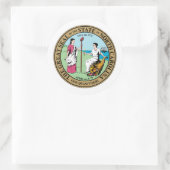 North Carolinian Seal, North Carolina Ronde Sticker (Tas)