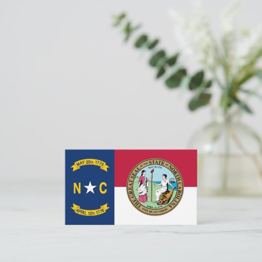 North Carolinian Vlag & Seal, North Carolina Visitekaartje (Staand voorkant)