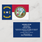 North Carolinian Vlag & Seal, North Carolina Visitekaartje (Voorkant / Achterkant)