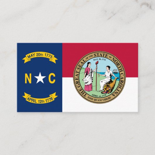 North Carolinian Vlag & Seal, North Carolina Visitekaartje (Voorkant)