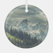 North Cascade: Majestic Mountain Peak. Glas Ornament (Voorkant)