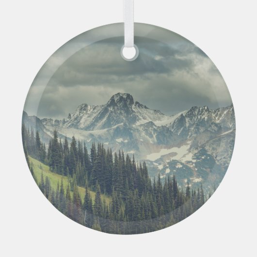 North Cascade: Majestic Mountain Peak. Glas Ornament (Voorkant)