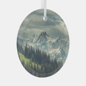 North Cascade: Majestic Mountain Peak. Glas Ornament (Voorkant Rechts)