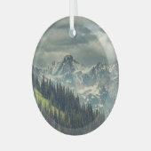 North Cascade: Majestic Mountain Peak. Glas Ornament (Voorkant links)