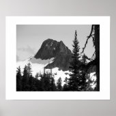 North Cascades Bergtop Zwart en Wit Poster (Voorkant)