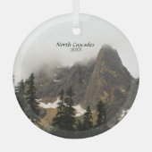 North Cascades Fog over Mountain Photo Glas Ornament (Voorkant)