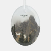 North Cascades Fog over Mountain Photo Glas Ornament (Voorkant links)