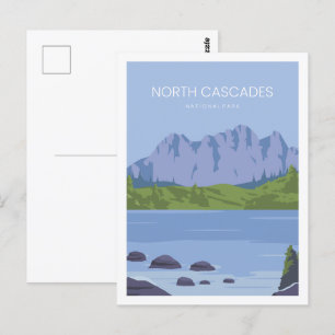 North Cascades is een beroemde reisplaats illustra Briefkaart