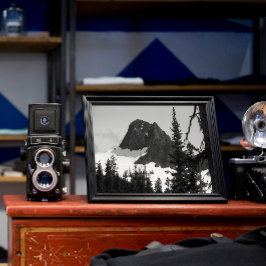 North Cascades Mountain Peak Zwart-wit Foto Afdruk