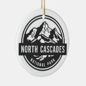North Cascades Nationaal Park Zwart Wit Embleem Keramisch Ornament (Rechts)