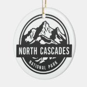 North Cascades Nationaal Park Zwart Wit Embleem Keramisch Ornament (Links)