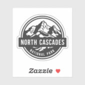 North Cascades Nationaal Park Zwart Wit Embleem Sticker (Vel)