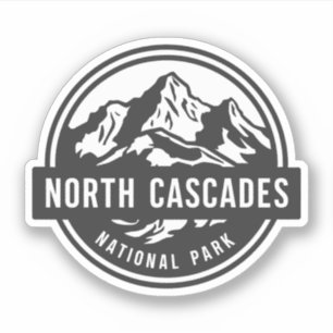 North Cascades Nationaal Park Zwart Wit Embleem Sticker