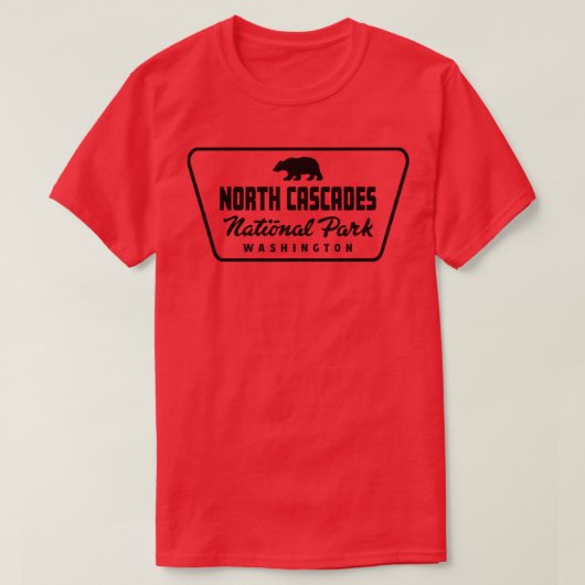 North Cascades National Park Beer Badge Zwart T-shirt (Design voorkant)