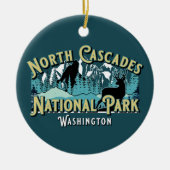 NORTH CASCADES NATIONAL PARK HOLIDAY KEEPSAKE KERAMISCH ORNAMENT (Voorkant)