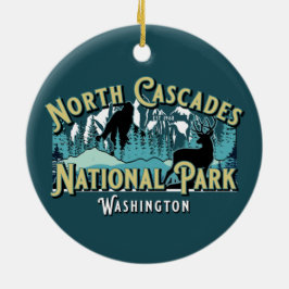 NORTH CASCADES NATIONAL PARK HOLIDAY KEEPSAKE KERAMISCH ORNAMENT