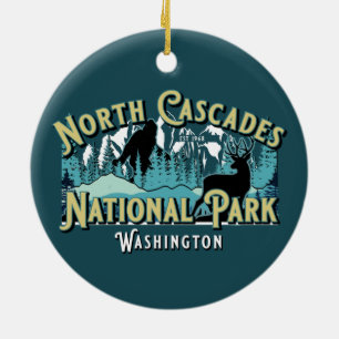 NORTH CASCADES NATIONAL PARK HOLIDAY KEEPSAKE KERAMISCH ORNAMENT