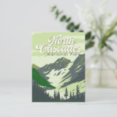 North Cascades National Park Illustratie Reizen Briefkaart (Staand voorkant)