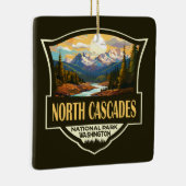 North Cascades National Park Illustratie Reizen Keramisch Ornament (Rechts)