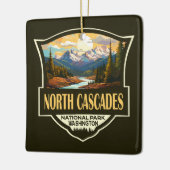 North Cascades National Park Illustratie Reizen Keramisch Ornament (Links)