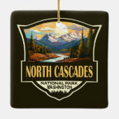 North Cascades National Park Illustratie Reizen Keramisch Ornament (Achterkant)