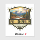 North Cascades National Park Illustratie Reizen Sticker (Vel)
