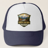 North Cascades National Park Illustratie Reizen Trucker Pet (Voorkant)