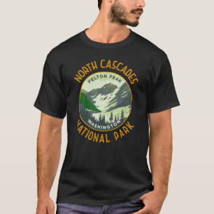 North Cascades National Park Retro Art Noodlijdend T-shirt