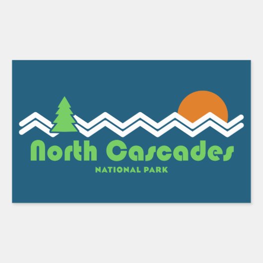 North Cascades National Park Retro Rechthoekige Sticker (Voorkant)