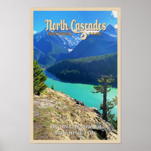 North Cascades National Park Washington Aquarel Poster