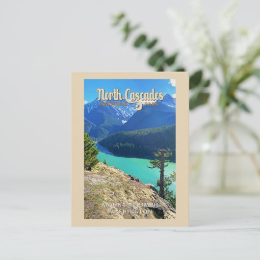 North Cascades National Park Washington Waterverf Briefkaart (Staand voorkant)