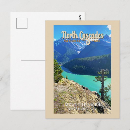 North Cascades National Park Washington Waterverf Briefkaart (Voorkant / Achterkant)