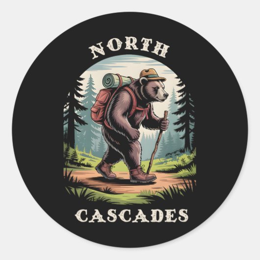 North Cascades Ronde Sticker (Voorkant)