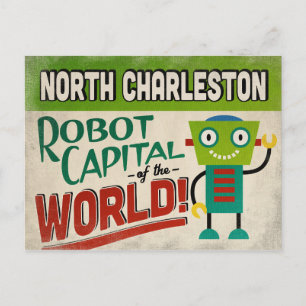 North Charleston South Carolina Robot - Funny Briefkaart