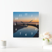 North Chicago Lighthouse Dawn Wall Clock Vierkante Klok (Huis)